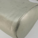 LOEWE Anagram Hand Pouch Leather Silver Auth 175225A-15