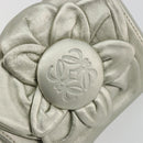 LOEWE Anagram Hand Pouch Leather Silver Auth 175225A-17