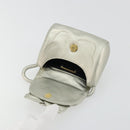 LOEWE Anagram Hand Pouch Leather Silver Auth 175225A-11