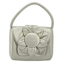 LOEWE Anagram Hand Pouch Leather Silver Auth 175225A-13
