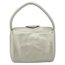 LOEWE Anagram Hand Pouch Leather Silver Auth 175225A-2