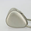 LOEWE Anagram Hand Pouch Leather Silver Auth 175225A-3