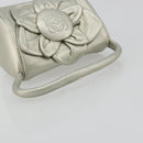 LOEWE Anagram Hand Pouch Leather Silver Auth 175225A-7