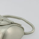 LOEWE Anagram Hand Pouch Leather Silver Auth 175225A-8