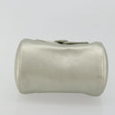 LOEWE Anagram Hand Pouch Leather Silver Auth 175225A-5