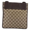 GUCCI GG Canvas Shoulder Bag Beige Silver 27639 Auth 175230A-13