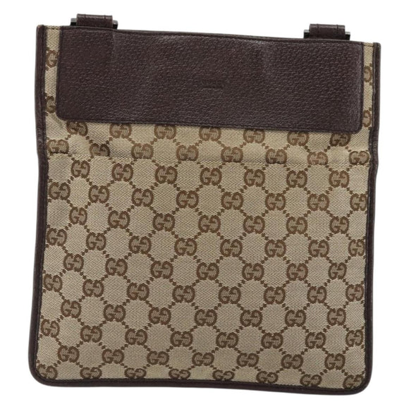 GUCCI GG Canvas Shoulder Bag Beige Silver 27639 Auth 175230A