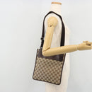 GUCCI GG Canvas Shoulder Bag Beige Silver 27639 Auth 175230A-23