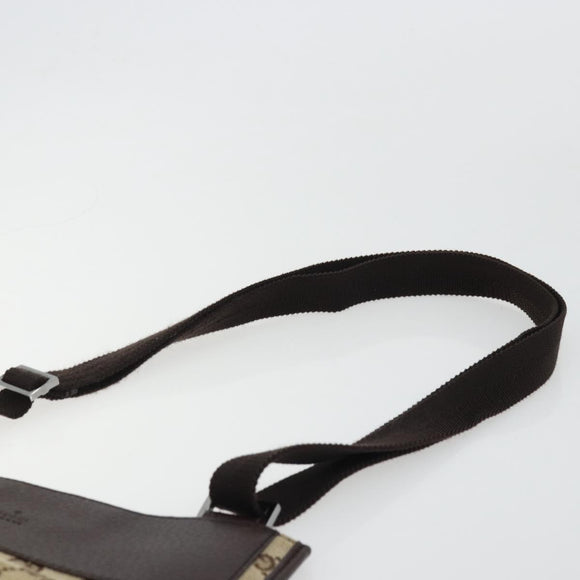 GUCCI GG Canvas Shoulder Bag Beige Silver 27639 Auth 175230A