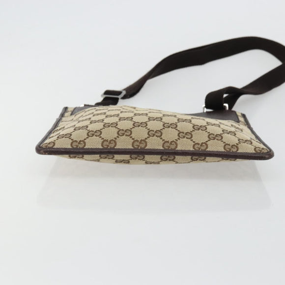 GUCCI GG Canvas Shoulder Bag Beige Silver 27639 Auth 175230A