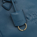 LOEWE Heritage Tote Bag Leather Gold Blue Auth 175236A-10