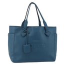 LOEWE Heritage Tote Bag Leather Gold Blue Auth 175236A-1
