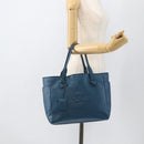LOEWE Heritage Tote Bag Leather Gold Blue Auth 175236A-23