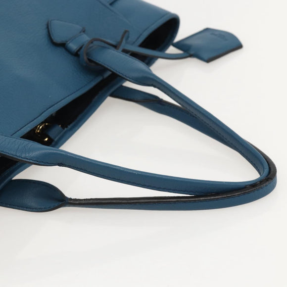 LOEWE Heritage Tote Bag Leather Gold Blue Auth 175236A