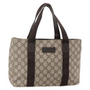 GUCCI GG Supreme Hand Bag PVC Beige 141976 Auth 175237A-1
