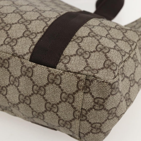 GUCCI GG Supreme Hand Bag PVC Beige 141976 Auth 175237A
