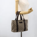 GUCCI GG Supreme Hand Bag PVC Beige 141976 Auth 175237A-21