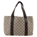 GUCCI GG Supreme Hand Bag PVC Beige 141976 Auth 175237A-3
