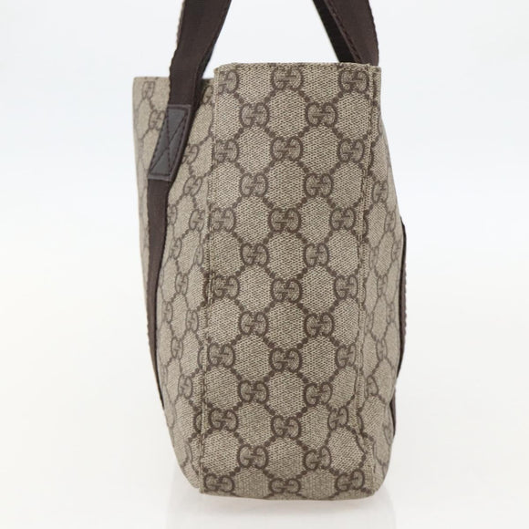 GUCCI GG Supreme Hand Bag PVC Beige 141976 Auth 175237A