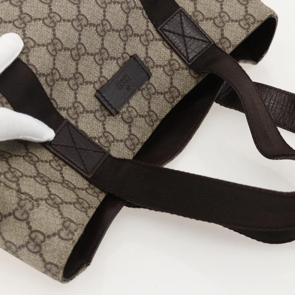 GUCCI GG Supreme Hand Bag PVC Beige 141976 Auth 175237A