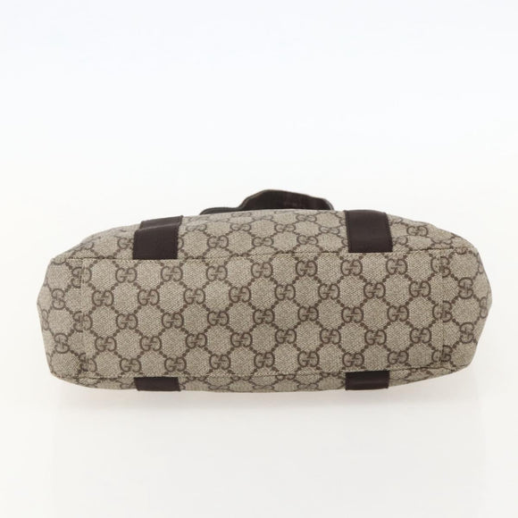 GUCCI GG Supreme Hand Bag PVC Beige 141976 Auth 175237A