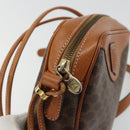 CELINE Macadam Canvas Shoulder Bag PVC Leather Brown Gold Auth 175239A-15