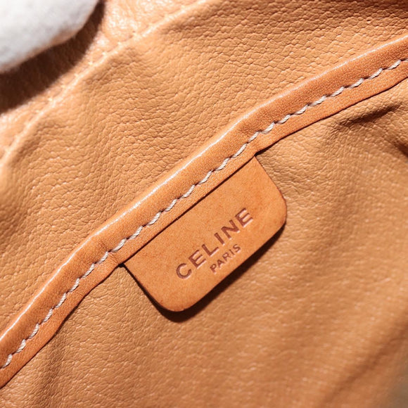 CELINE Macadam Canvas Shoulder Bag PVC Leather Brown Gold Auth 175239A