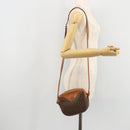 CELINE Macadam Canvas Shoulder Bag PVC Leather Brown Gold Auth 175239A-22