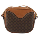 CELINE Macadam Canvas Shoulder Bag PVC Leather Brown Gold Auth 175239A-3