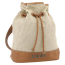 LOEWE Purse Shoulder Bag Canvas Beige Gold Auth 175242A-1