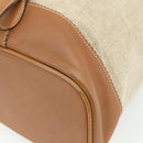 LOEWE Purse Shoulder Bag Canvas Beige Gold Auth 175242A-15
