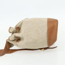 LOEWE Purse Shoulder Bag Canvas Beige Gold Auth 175242A-3