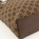 GUCCI GG Canvas Tote Bag Brown Gold 002 1099 3444 Auth 175244-11