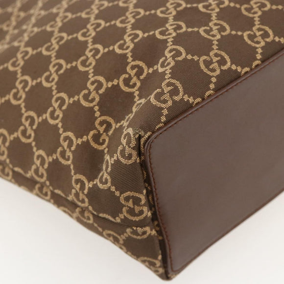 GUCCI GG Canvas Tote Bag Brown Gold 002 1099 3444 Auth 175244