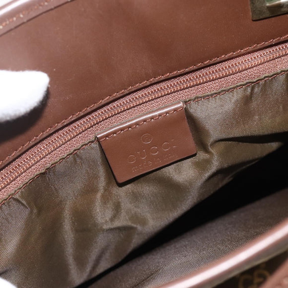 GUCCI GG Canvas Tote Bag Brown Gold 002 1099 3444 Auth 175244