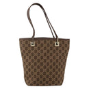 GUCCI GG Canvas Tote Bag Brown Gold 002 1099 3444 Auth 175244-2