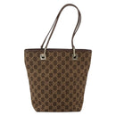GUCCI GG Canvas Tote Bag Brown Gold 002 1099 3444 Auth 175244-3