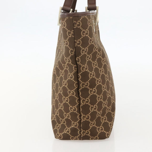 GUCCI GG Canvas Tote Bag Brown Gold 002 1099 3444 Auth 175244