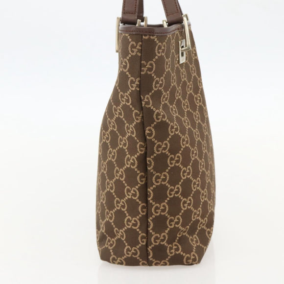 GUCCI GG Canvas Tote Bag Brown Gold 002 1099 3444 Auth 175244
