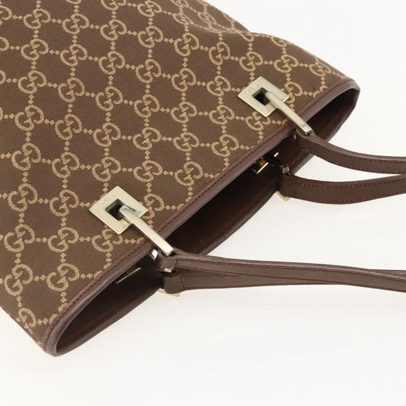 GUCCI GG Canvas Tote Bag Brown Gold 002 1099 3444 Auth 175244