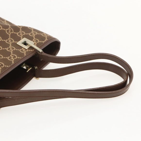 GUCCI GG Canvas Tote Bag Brown Gold 002 1099 3444 Auth 175244