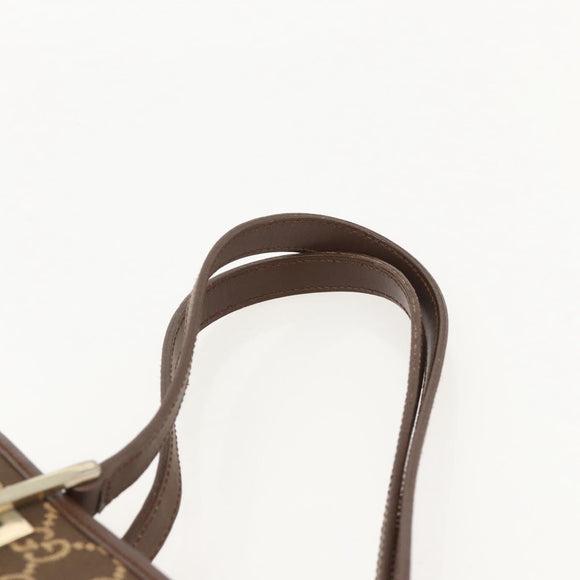 GUCCI GG Canvas Tote Bag Brown Gold 002 1099 3444 Auth 175244