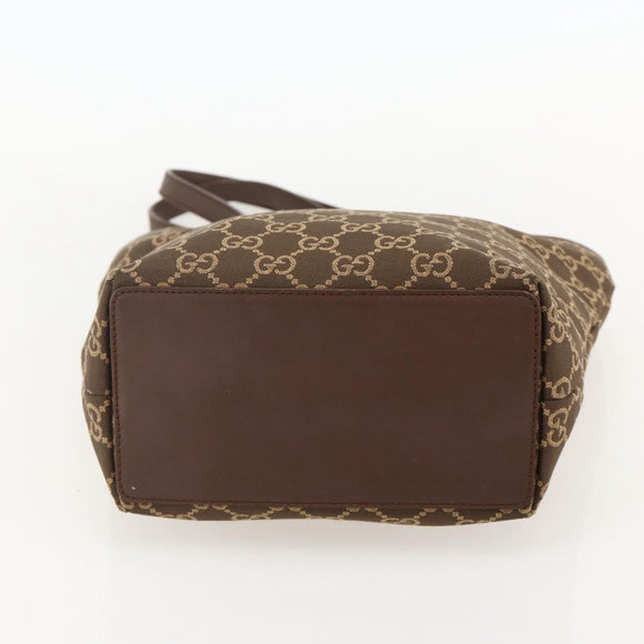 GUCCI GG Canvas Tote Bag Brown Gold 002 1099 3444 Auth 175244