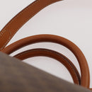 CELINE Macadam Canvas Boston Bag PVC Leather 2way Brown Gold Auth 175248A-10