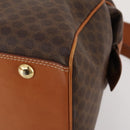 CELINE Macadam Canvas Boston Bag PVC Leather 2way Brown Gold Auth 175248A-12