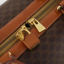 CELINE Macadam Canvas Boston Bag PVC Leather 2way Brown Gold Auth 175248A-17