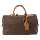 CELINE Macadam Canvas Boston Bag PVC Leather 2way Brown Gold Auth 175248A-2