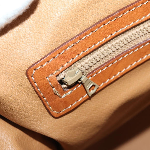 CELINE Macadam Canvas Boston Bag PVC Leather 2way Brown Gold Auth 175248A