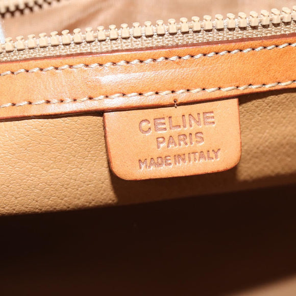 CELINE Macadam Canvas Boston Bag PVC Leather 2way Brown Gold Auth 175248A