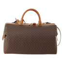 CELINE Macadam Canvas Boston Bag PVC Leather 2way Brown Gold Auth 175248A-3